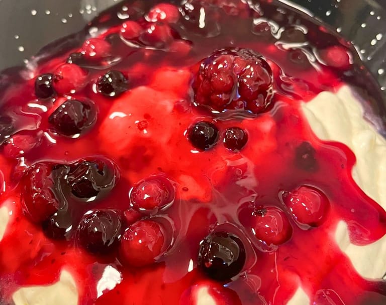 Dagens dessert, slik retten serveres hos oss