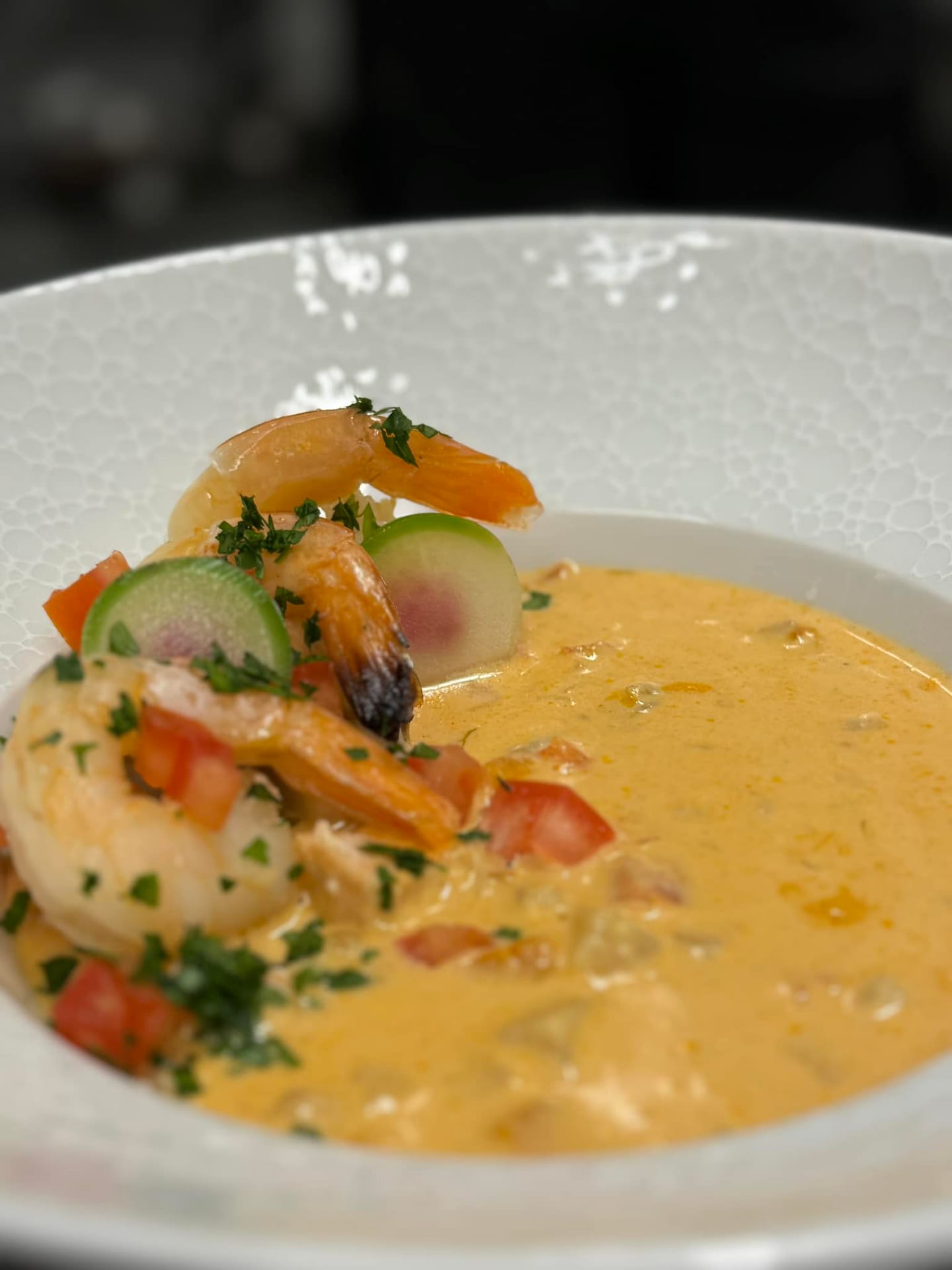 Kremet fiskesuppe, slik retten serveres hos oss